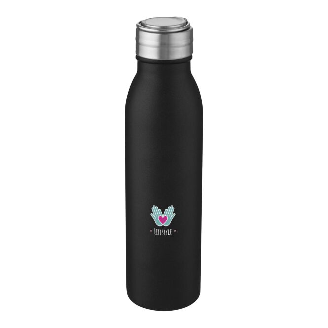 NONE Werbeartikel Harper Edelstahlflasche 700 ml mit Express-Gravur Schwarz