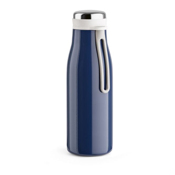 NONE Firmengeschenk Arkansas 350 Edelstahlflasche mit Logodruck – Marineblau