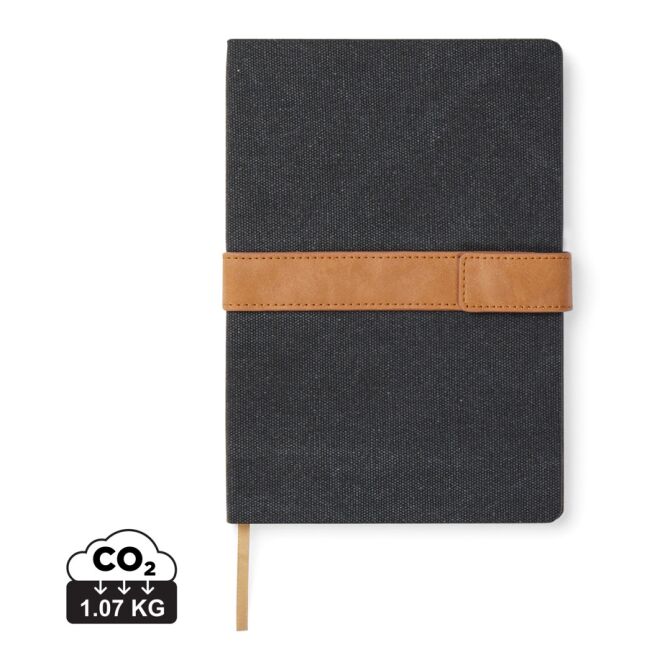 VINGA Bosler Notizbuch aus RCS recyceltem Canvas schwarz