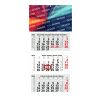 3-Monatskalender Medium Light 3 Bestseller (Mehrblock) Hellgrau-rot | ohne Werbeanbringung
