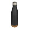 Cove 500 ml doppelwandige, vakuumisolierte Trinkflasche aus Edelstahl mit Korkdetails Standard | schwarz | ohne Werbeanbringung | Nicht verfügbar | Nicht verfügbar