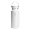 Hydro Flask Isolierte Edelstahl Trinkflasche mit breiter Öffnung 946 ml weiss