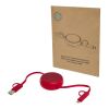 Alasia 100 cm 5-in-1 Kabel aus recyceltem Kunststoff und Aluminium, einziehbar, für Datenübertragung und mit 45W Schnellladung rot