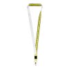Isla 1-Meter-Lanyard mit Sublimation mit Sicherheitsverschluss gelb-schwarz-weiss | Sublimation | Vorderseite | 1000 mm x 20 mm