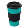 Americano® 350 ml Isolierbecher mit Schutzring und Schraubverschluss aquablau-schwarz | ohne Werbeanbringung | Nicht verfügbar | Nicht verfügbar
