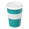 Americano® Medio 300 ml Becher mit Schutzring aquablau-weiss | ohne Werbeanbringung | Nicht verfügbar | Nicht verfügbar