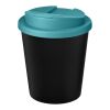 Americano® Espresso Eco 250 ml recycelter Isolierbecher mit auslaufsicherem Deckel schwarz-aquablau | ohne Werbeanbringung | Nicht verfügbar | Nicht verfügbar