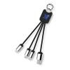 SCX.design C15 Quatro Ladekabel mit Leuchtlogo Standard | blau-schwarz | ohne Werbeanbringung | Nicht verfügbar | Nicht verfügbar