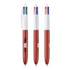 BIC® 4 Colours Glacé Kugelschreiber Weiß-Rot | 1-farbiger Siebdruck | Upper Part-gegenüber vom Clip | 22.00 mm x 10.00 mm