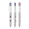 BIC® 4 Colours Glacé Kugelschreiber Weiß-Silber | 1-farbiger Siebdruck | Upper Part-Gegenüber vom Clip | 22.00 mm x 10.00 mm