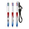 BIC® 4 Colours® Flags Collection mit Lanyard Rot   Silber   Blau(3)-Rot   Silber   Grün(2)-Rot