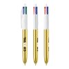 BIC® 4 Colours Shine Kugelschreiber Weiß-gold