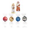 Adventskalender Lindt Lindor mit Santa & Engel, Inlay aus Papier bunt | ohne Werbeanbringung