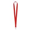 LARIAT. Lanyard aus Polyester mit 20mm Breite Rot | ohne Werbeanbringung | Nicht verfügbar | Nicht verfügbar | Nicht verfügbar