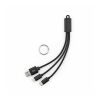 Lavoisier 3-in-1 Ladekabel aus recy. PVC, 10 W, mit Schlüsselring Schwarz