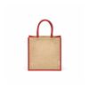 Nuptse Einkaufstasche aus Jute, 34cm Henkel Rot