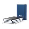 Notizbuch Hardcover Easy-Book Vollkaro Gummiband schmal A5 Dunkelblau | DIN A5 | ohne Werbeanbringung | Goldprägung inkl.