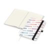 Notizbuch Match-Book Naturpapier-Hardcover individuell bedruckt Schwarz | DIN A5 | ohne Werbeanbringung | Weiß | Cremefarben/Winkelkaro
