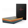 Notizbuch Tablet-Book Farbschnitt Naturkarton-Softcover schwarz Schwarz | 94 × 152 mm | ohne Werbeanbringung | rot/rot | 94 × 152 mm / Winkelkaro