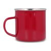 Emaille Becher 350ml Rot Weiß