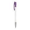 Kugelschreiber Nash Hardcolour mit Metallspitze Weiss-Transparent Violett | 1-farbiger Tampondruck | 90° vom Clip | 42 mm x 8 mm | Nicht verfügbar