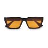 Mila Sonnenbrille UV400 Schwarz-Orange | 1-farbiger Tampondruck | 1 cm vom rechten Scharnier | 50 mm x 8 mm