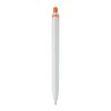 Kugelschreiber Modell Click Shadow - Hergestellt in Deutschland Weiss-Orange | 1-farbiger Tampondruck | in Verlängerung vom Clip | 40 mm x 8 mm | Nicht verfügbar