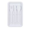 Doppelte Lunchbox mit Besteck Weiss