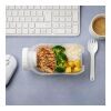 All-in-One-Lunchbox mit Soßenfach und Löffel-Gabel Weiss