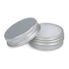 Runde Lippenbalsam-Dose aus recyceltem Aluminium silber | ohne Werbeanbringung | Nicht verfügbar | Nicht verfügbar