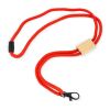 R-PET Kordel-Lanyard Rot Weiß | 1-farbiger Tampondruck | Seite 1 | 28 mm x 14 mm