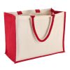 Jute-Baumwolle Tragetasche OEKO-TEX® 42,5 x 19 x 32cm 320g/m² Rot / Weiß | ohne Werbeanbringung | Nicht verfügbar | Nicht verfügbar