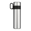 Isolierflasche mit Becher 500ml Silber | 1-farbiger UV-Druck | links vom Henkel | 60 mm x 50 mm | Nicht verfügbar