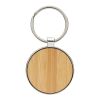 Schlüsselanhänger aus RCS rec. Zinklegierung mit Bambus silber-braun | ohne Werbeanbringung | Nicht verfügbar | Nicht verfügbar