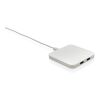 10W Wireless Charger aus RSC Recycled Kunststoff mit Dual-USB weiß | ohne Werbeanbringung | Nicht verfügbar | Nicht verfügbar