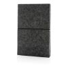 A5-Softcover-Notizbuch aus GRS-zertifiert recyceltem Filz schwarz | ohne Werbeanbringung | Nicht verfügbar | Nicht verfügbar