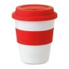 PP Becher mit Silikon-Deckel rot