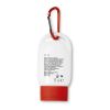 Sonnencreme mit Karabiner rot | ohne Werbeanbringung | Nicht verfügbar | Nicht verfügbar | Nicht verfügbar
