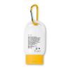Sonnencreme mit Karabiner gelb | ohne Werbeanbringung | Nicht verfügbar | Nicht verfügbar | Nicht verfügbar