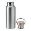 Doppelwandige Trinkflasche mit Bambus Deckel transparent grau | ohne Werbeanbringung | Nicht verfügbar | Nicht verfügbar | Nicht verfügbar