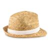 Strohhut mit Polyester-Band weiß | ohne Werbeanbringung | Nicht verfügbar | Nicht verfügbar | Nicht verfügbar