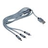 3-in-1 Ladekabel 'Belfast' aus Aluminium und Nylon Schwarz