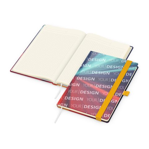 Notizbuch Match-Book Creme Bestseller Bunt-gelb | A5 | ohne Werbeanbringung | Gelb | Cover-Star Gloss