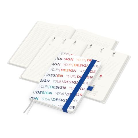 Wochenplaner Match-Hybrid Recycling Bunt-blau | ohne Werbeanbringung | Cover-Star Recycling-Matt | Mittelblau