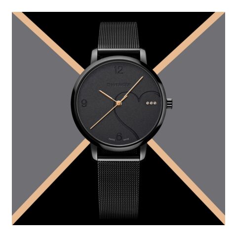 Wenger Metropolitan Donnissima Schwarz Uhr Gravur Uhr