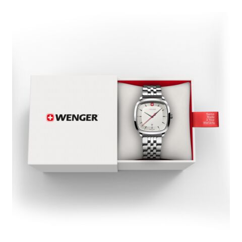 Wenger Vintage Classic Weiß Uhr Gravur Uhr