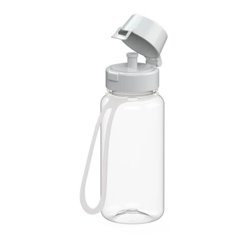 Trinkflasche &quot;School&quot;, 400 ml, inkl. Strap transparent | ohne Werbeanbringung | Nicht verfügbar | Nicht verfügbar