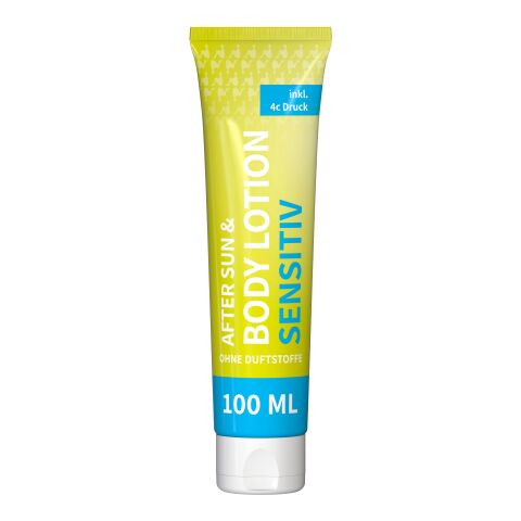 100 ml Tube - Body &amp; After Sun Lotion (sensitiv) - FullbodyPrint Weiß | ohne Werbeanbringung