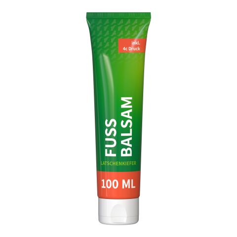 100 ml Tube - Fußbalsam &quot;Latschenkiefer&quot; - FullbodyPrint Weiß | ohne Werbeanbringung
