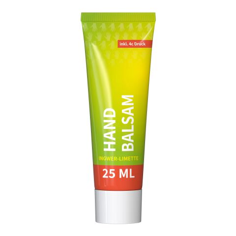 25 ml Tube - Handbalsam &quot;Ingwer-Limette&quot; - FullbodyPrint Weiß | ohne Werbeanbringung